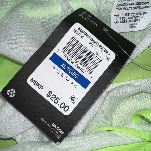 Under Armour UA Fly By 2.0 Neon Lime Green Track Run Shorts Lined Size XL NWT - Picture 6 of 8